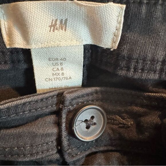 H&M Black Twill Utility Pants Sz.8 - Picture 3 of 8
